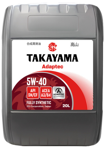 TAKAYAMA Adaptec SAE 5W-40 API SN/CF ACEA A3/B4 20л пластик